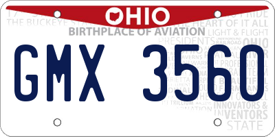 OH license plate GMX3560