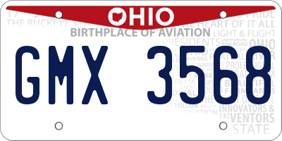 OH license plate GMX3568