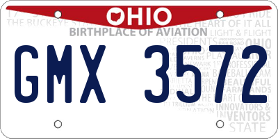 OH license plate GMX3572