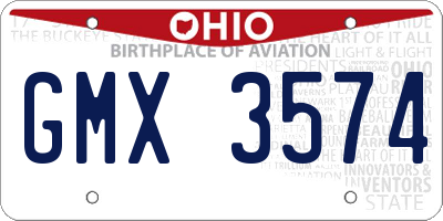 OH license plate GMX3574
