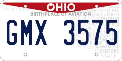 OH license plate GMX3575