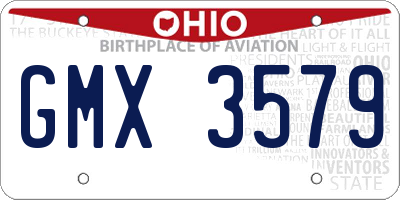 OH license plate GMX3579