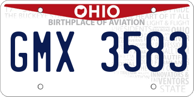 OH license plate GMX3583