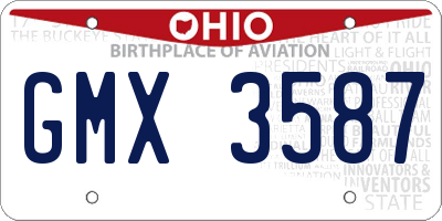 OH license plate GMX3587