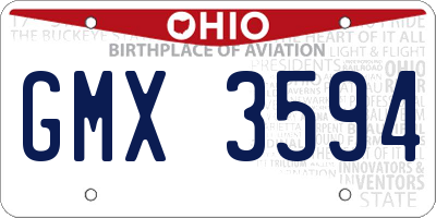OH license plate GMX3594