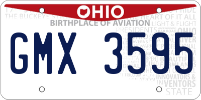 OH license plate GMX3595