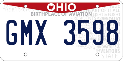 OH license plate GMX3598