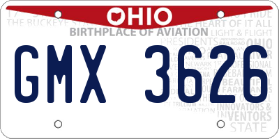 OH license plate GMX3626