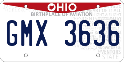 OH license plate GMX3636