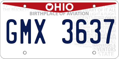 OH license plate GMX3637