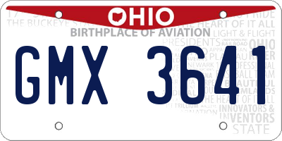 OH license plate GMX3641