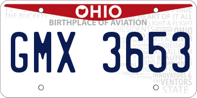 OH license plate GMX3653