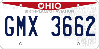 OH license plate GMX3662