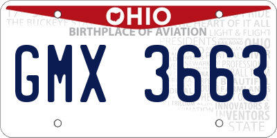 OH license plate GMX3663