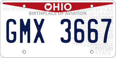 OH license plate GMX3667