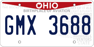 OH license plate GMX3688