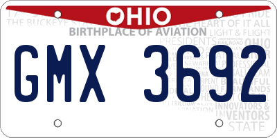 OH license plate GMX3692