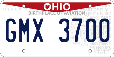 OH license plate GMX3700
