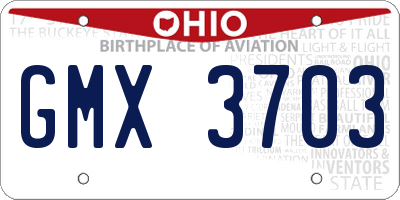 OH license plate GMX3703