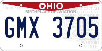 OH license plate GMX3705