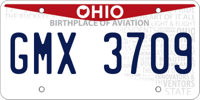OH license plate GMX3709
