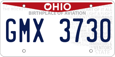 OH license plate GMX3730