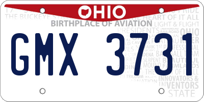 OH license plate GMX3731