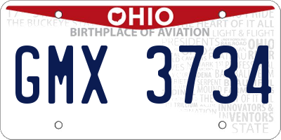 OH license plate GMX3734