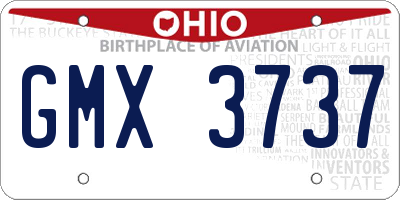 OH license plate GMX3737