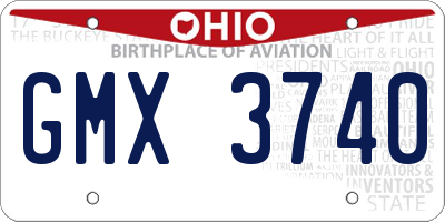 OH license plate GMX3740