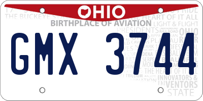 OH license plate GMX3744