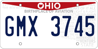 OH license plate GMX3745