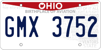OH license plate GMX3752