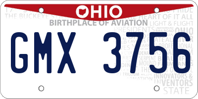 OH license plate GMX3756