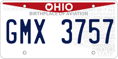 OH license plate GMX3757