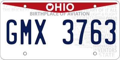 OH license plate GMX3763