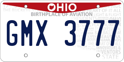 OH license plate GMX3777
