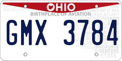 OH license plate GMX3784
