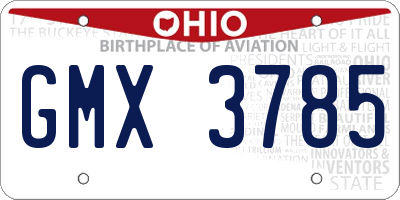 OH license plate GMX3785