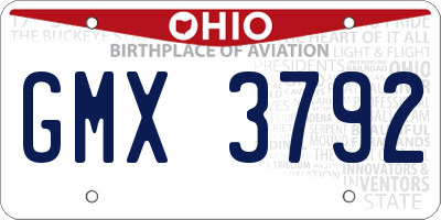 OH license plate GMX3792