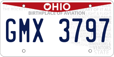 OH license plate GMX3797