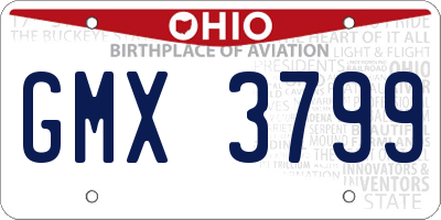 OH license plate GMX3799