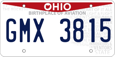 OH license plate GMX3815