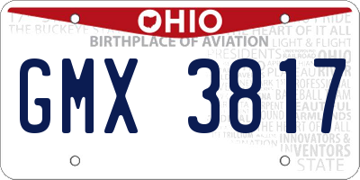 OH license plate GMX3817