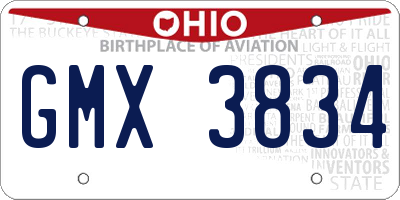OH license plate GMX3834