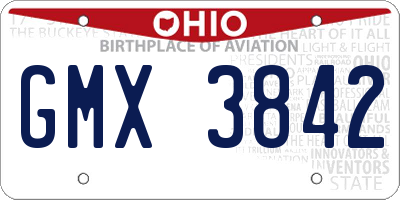 OH license plate GMX3842