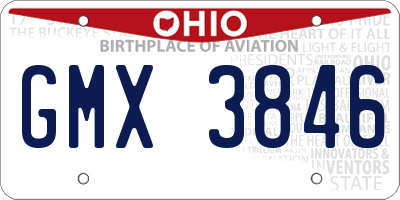 OH license plate GMX3846