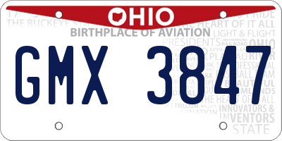 OH license plate GMX3847