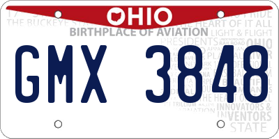 OH license plate GMX3848