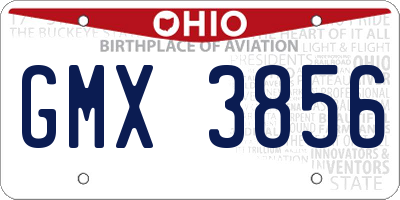 OH license plate GMX3856